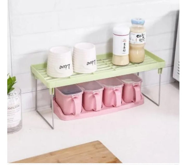 Foldable Stackable Kitchen Shelf Rack (1 Tier)