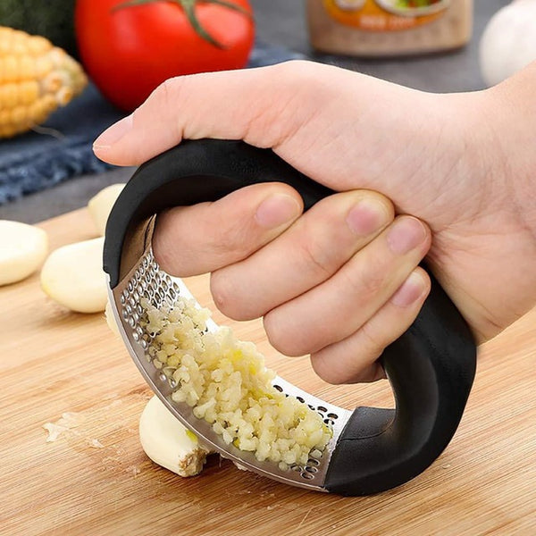 Stainless Steel Garlic Press Rocker with Handle