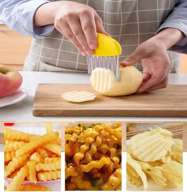 Stainless Steel Crinkle Cutter for Fries & Vegetables