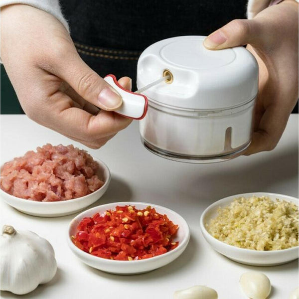 Mini Manual Hand Pull Chopper for Garlic, Veg & Meat
