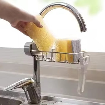 Adjustable Stainless Steel Kitchen Faucet Sponge Holder