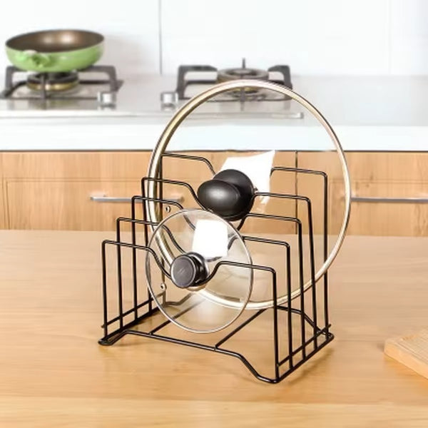 Multi-Functional Kitchen Rack for Cutting Board & Lid Storage