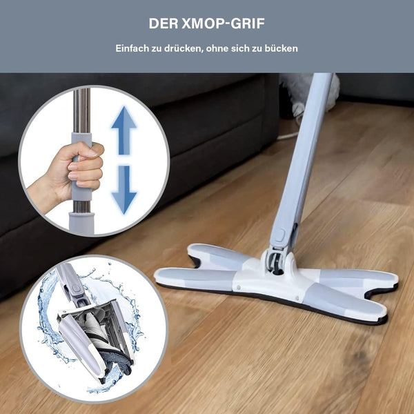 XMOP Floor Mop with Microfiber Head (1 Cloth)