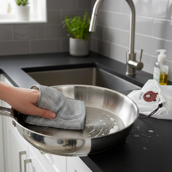 2pcs Metal Wire Cleaning Cloth + Food Cover Combo Set