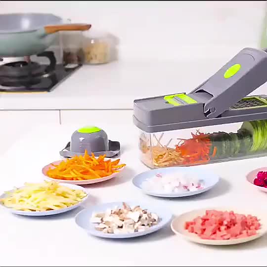 16-in-1 Multifunctional Vegetable Chopper & Slicer with Basket