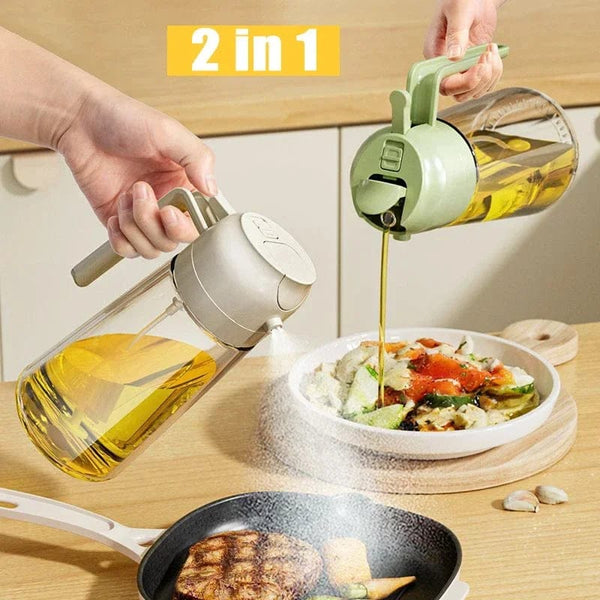 2-in-1 Oil Sprayer & Pour Bottle for Kitchen