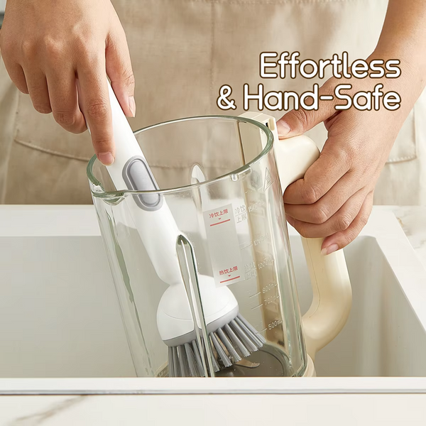 Adjustable Handle Dish Brush with Soap Dispenser (Random Color)