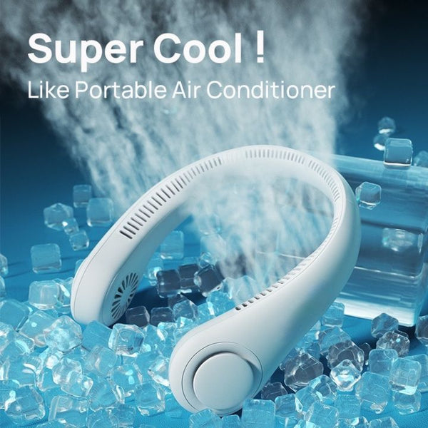 USB Rechargeable Neck Fan – 3 Speed 360° Hanging Fan (With Cable)