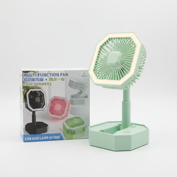 2-in-1 Foldable Rechargeable Fan with LED Night Light